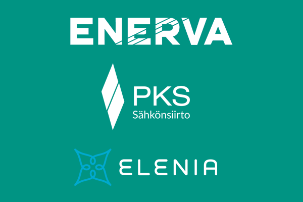 PKS Sähkönsiirron, Enervan ja Elenian logot