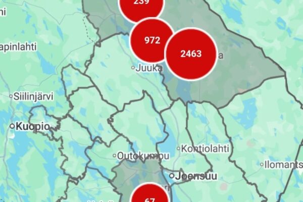 Kuvituskuva, jossa näkyy häiriökartta